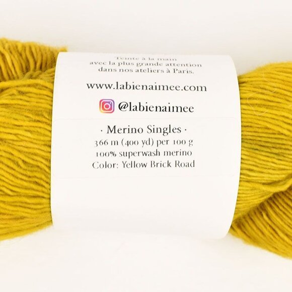 La Bien Aimée Yarn Merino Singles Superwash Merino Yellow Brick Road - Picture 3 of 3